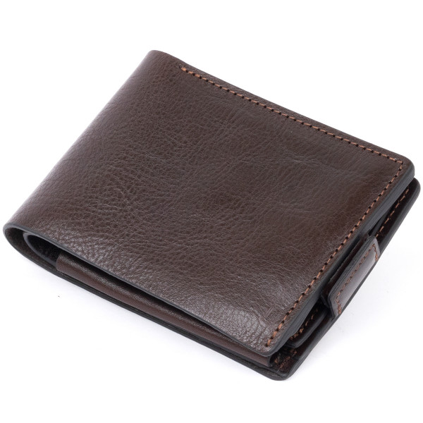 Портмоне горизонтальное Amico на магните на два отделения GRANDE PELLE 11321 Коричневое