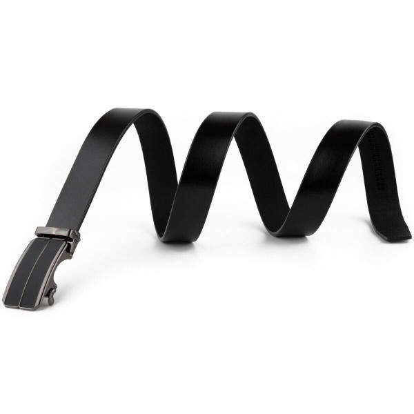 Ремень мужской c затемненной черной матовой пряжкой Vintage 20279 Черный