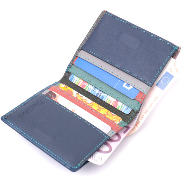 Симпатичный женский кошелек с оригинальной монетницей из натуральной кожи ST Leather 19512 Разноцветный