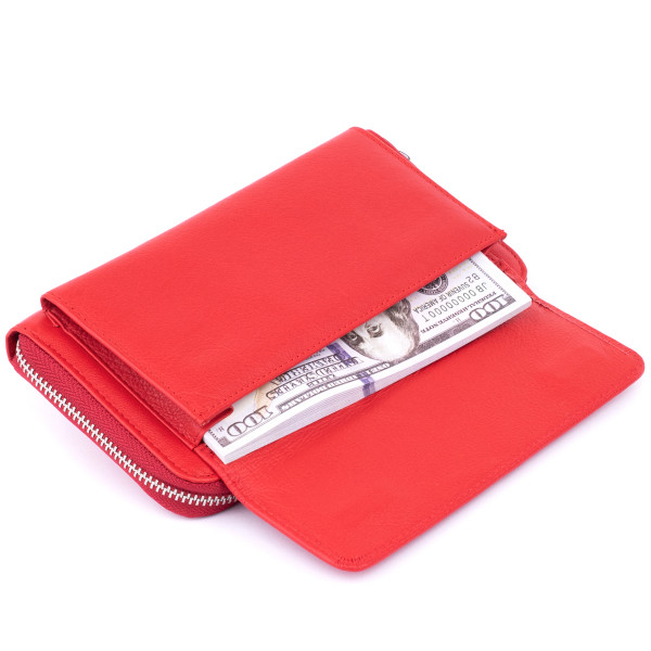 Кошелек с кармашком на лицевой стороне женский ST Leather 19366 Красный