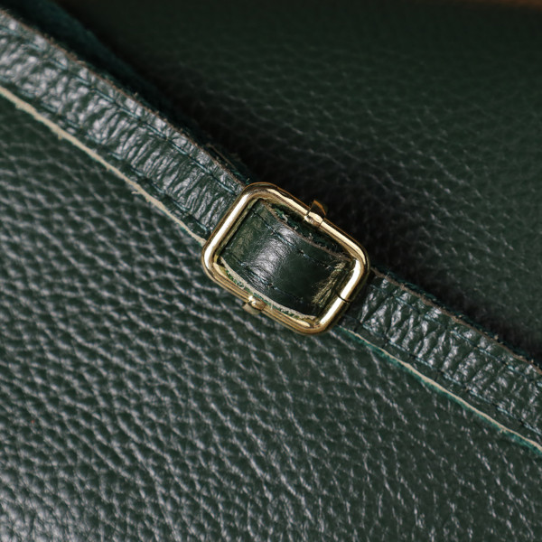 Практичная кожаная сумка на три отделения для женщин Vintage 22893 Зеленый