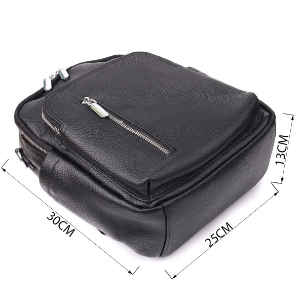 Интересный женский рюкзак из натуральной кожи Vintage 23059 Черный