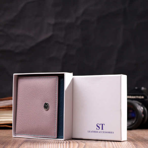 Симпатичный женский кошелек с оригинальной монетницей из натуральной кожи ST Leather 19512 Разноцветный