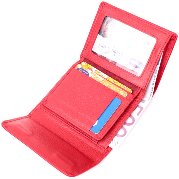 Яркий женский кошелек с монетницей из натуральной кожи ST Leather 19482 Красный