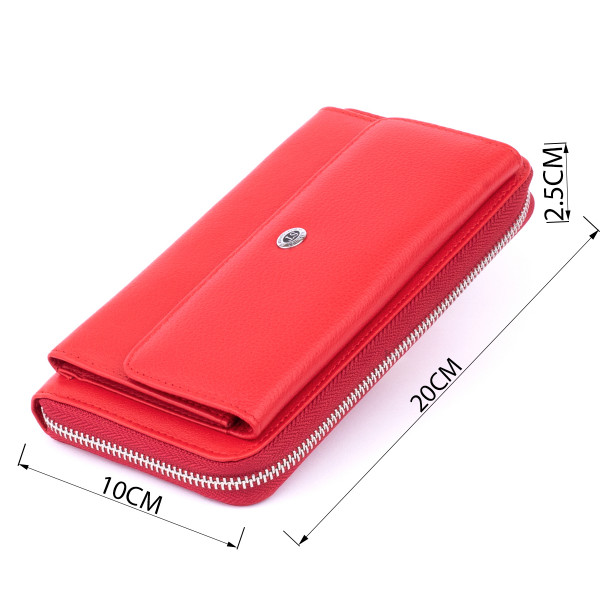 Кошелек с кармашком на лицевой стороне женский ST Leather 19366 Красный