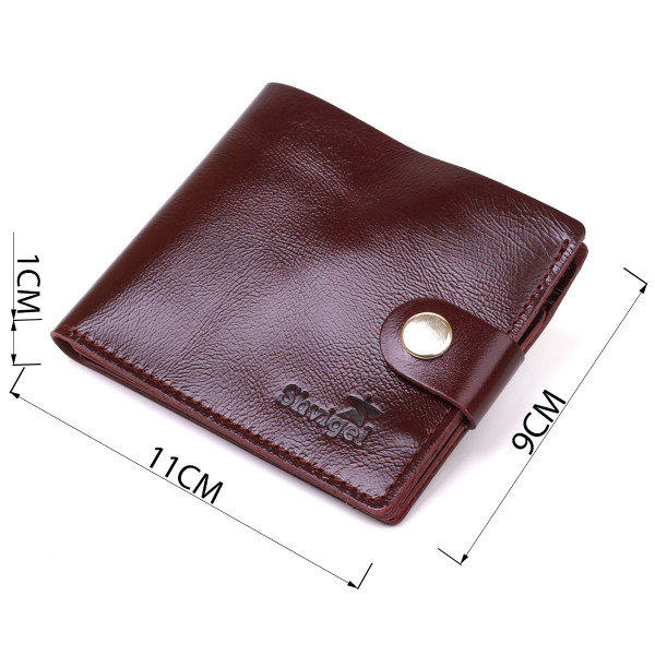 Кожаное стильное портмоне Shvigel 16442 Бордовый