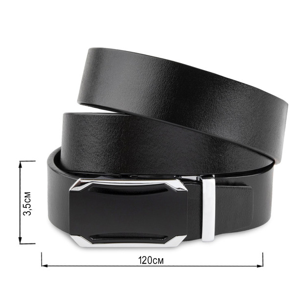 Ремень мужской с черной вставкой на пряжке Vintage 20255 Черный