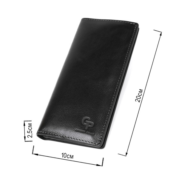 Вертикальный бумажник унисекс на магните GRANDE PELLE 11212 Черный