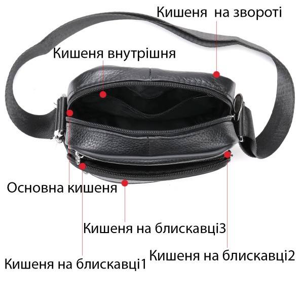 Вертикальный мессенджер 14992 Vintage Черный